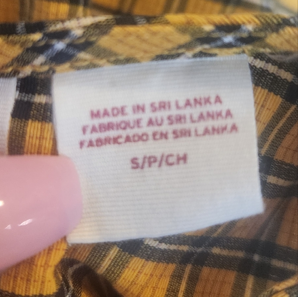 Levi's Yellow and Black Plaid Aberdeen Taffeta Drop Waist Dress Small (7672) - Picture 7 of 9